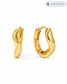 Vela Twisted Wave Gold Huggie Hoop Earrings