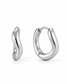 Vela Twisted Wave Silver Huggie Hoop Earrings