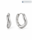 Vela Twisted Wave Silver Huggie Hoop Earrings