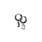 Taliya Silver Rectangle Drop Huggies Earrings by Aster & Aura