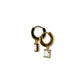 Celeste Gold Rectangle Drop Huggies Earrings by Aster & Aura
